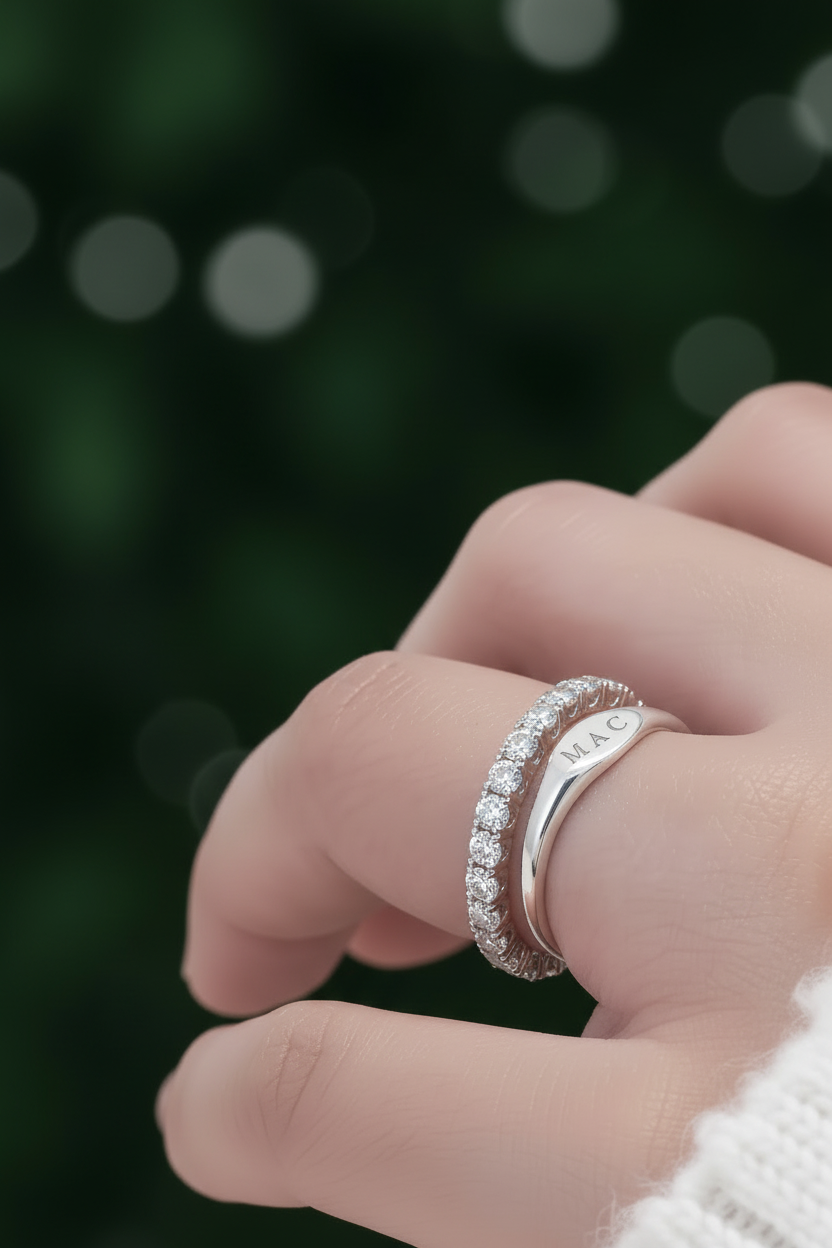 Engraved Stackable Kumeu Ring