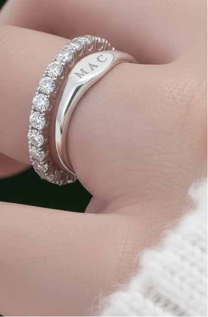 Engraved Stackable Kumeu Ring